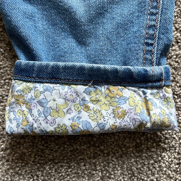 Great Condition! OshKosh B’Gosh Vestbak Stretch Overalls, Floral Lined 3T - Picture 3 of 5